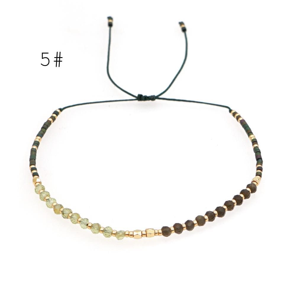 Adjustable String Bracelet, Miyuki Bracelet, Stone Bracelet, Tiny Beaded Bracelets, Layering Bracelet, Boho Bracelet (RM-62)